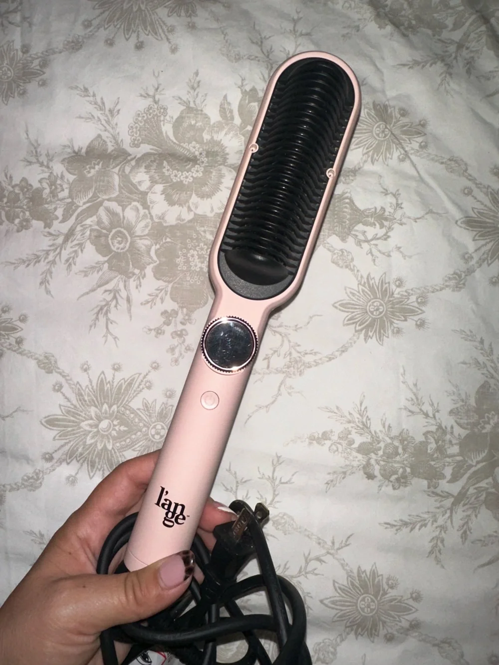 Lange Blush Pink Dual-Plate Hair Straightener and Straightening Comb